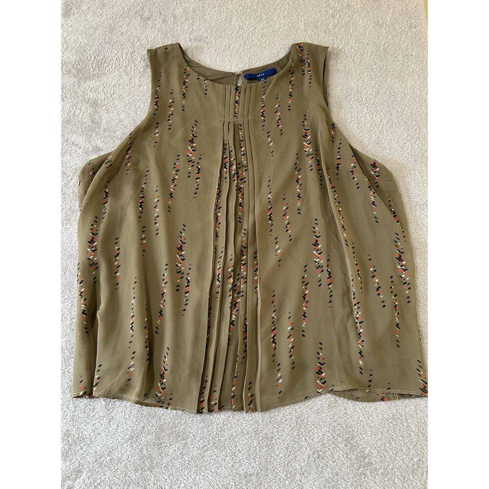 Apt. 9 Pleat Front Swing Tank Women's Size XXL Green